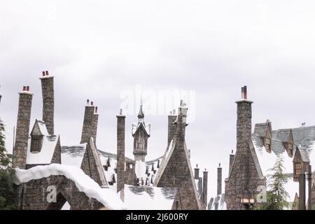 Hogsmeade Village in Harry Potter World at Universal Studios Hollywood Stock Photo