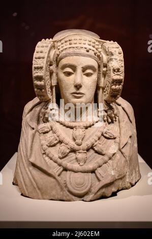 The Lady of Elx or Lady of Elche, limestone Iberian bust.    The National Archaeological Museum (MAN), which houses one of the world's most important Stock Photo
