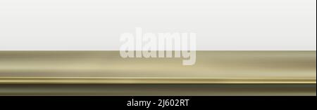Metal golden table top on white panoramic background - Vector illustration Stock Vector