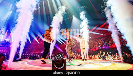 2022-04-26 20:18:18 ROTTERDAM - Typhoon, Maan, Flemming, Ronnie Flex during the first show of De Vrienden van Amstel LIVE 2022. ANP KIPPA LEVIN DEN BOER netherlands out - belgium out Stock Photo