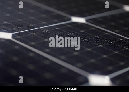 Close-up of photovoltaic module of solar energy panel. Full frame view of solar panels. Stock Photo