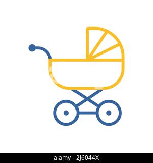 Stroller baby, carriage vector icon. Graph symbol for children and newborn babies web site and apps design, logo, app, UI Stock Vector