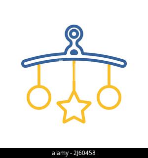 Baby crib hanging toy vector icon. Graph symbol for children and newborn babies web site and apps design, logo, app, UI Stock Vector