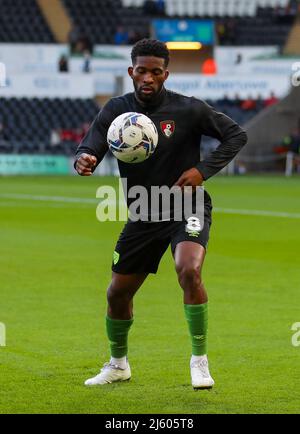 Swansea, Wales, Swansea, Wales, 26th April 2022:  Swansea.com stadium, Swansea, Wales; Championship football, Swansea versus Bournemouth; Jefferson Lerma of AFC Bournemouth during the warm up Credit: Action Plus Sports Images/Alamy Live News Stock Photo