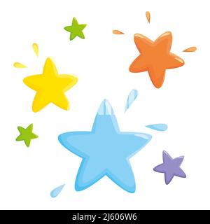 Colorful stars in dark background. Seamless pattern texture Stock Vector