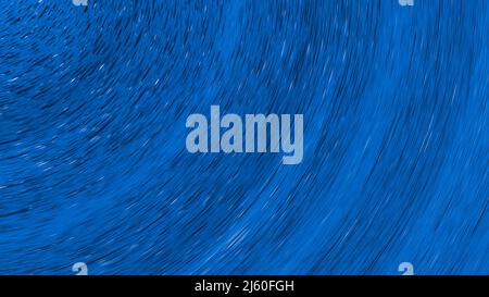 Abstract rotational background in blue tone with a vortex of black and white points in space. Part of dynamic spiral swirl with beautiful motion blur. Stock Photo