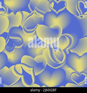 the heart of Ukraine pattern without background Stock Vector