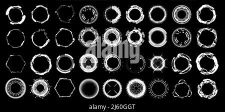 Futuristic HUD circle big collection Stock Vector