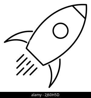 Launching rocket thin line icon Stock Vector