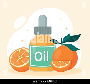 Oil with oranges Stock Vector