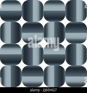 Abstract round cube shapes seamless vector pattern. Stock Vector