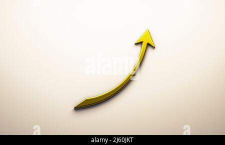 Business graph statistics growth sales 3D image logo icon growing increasing successful industry Stock Photo