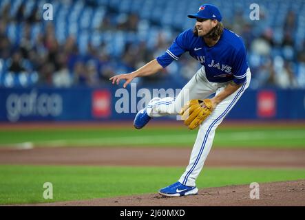 Toronto Blue Jays' Bradley Zimmer (7) steals second base as Boston