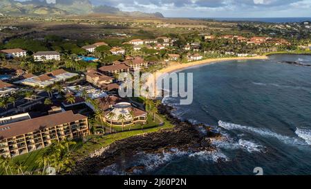 Sheraton Kauai Resort, Kiahuna Beach, Koala, Kauai, Hawaii Stock Photo