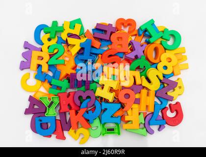 Plastic magnetic alphabets letters for children Stock Photo