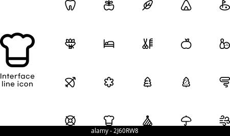 web and mobile UI basic essential minimal icon set Stock Vector