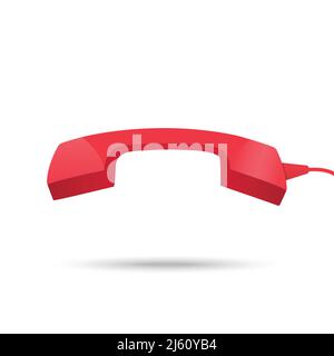 Red phone receiver icon Stock Vector