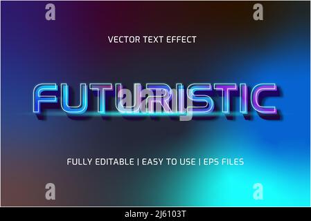 futuristic text effect fully editable Stock Vector