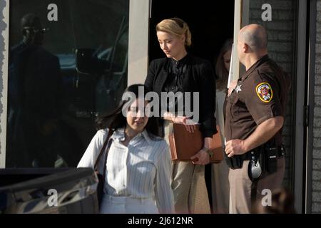 Actor Amber Heard departs from the anti-defamation trial brought by Johnny Depp at Fairfax County Courthouse in Fairfax, VA, USA on Monday, April 25, 2022. Photo by Chris Kleponis/CNP/ABACAPRESS.COM Stock Photo