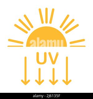 UV radiation icon vector solar ultraviolet light symbol for graphic design, logo, website, social media, mobile app, UI illustration. Stock Vector