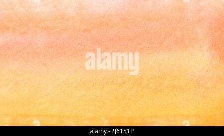 Bright pink, orange and yellow colours. Aquarelle gradient on paper background. To paint in bright colours. Stock Photo
