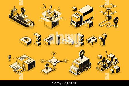 Vector isometric drone poster banner template set Stock Vector Image ...