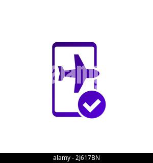 flight mode icon with a smartphone Stock Vector