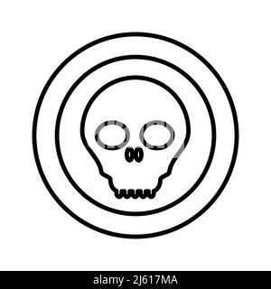 Icon Scull Casino Slot Machine line, editable stroke. Gambling symbol, object. Vector illustration Stock Vector