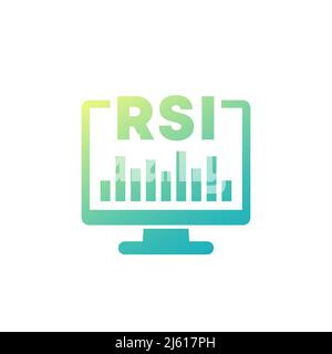 RSI trading indicator icon on white Stock Vector