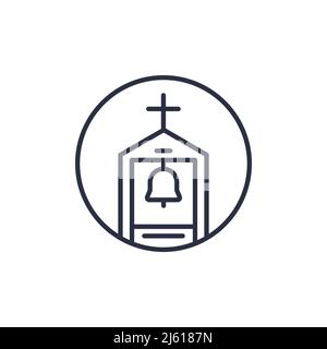 belfry line icon on white Stock Vector