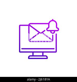 mail notification line icon, vector Stock Vector