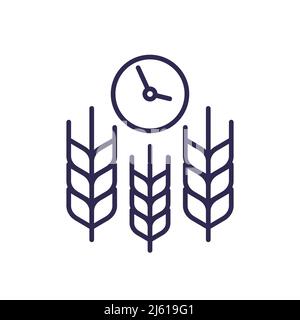 time to harvest line icon Stock Vector