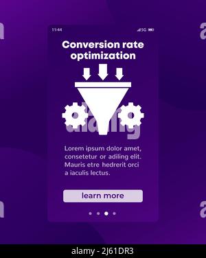 CRO banner web icon vector illustration concept for conversion rate ...