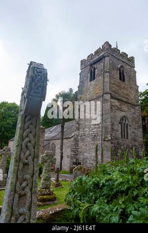 St. Just the Martyr's church, St. Just in Roseland, Cornwall, UK Stock Photo