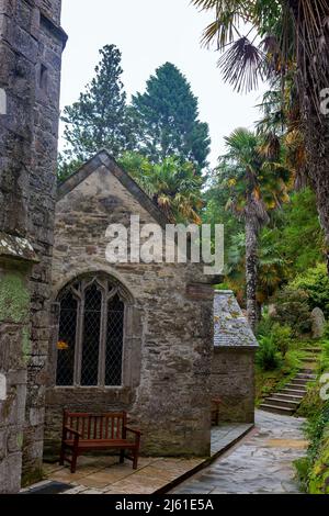 St. Just the Martyr's church, St. Just in Roseland, Cornwall, UK Stock Photo