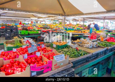 Market, Plac Wielkopolski, Poznan, Poland Stock Photo
