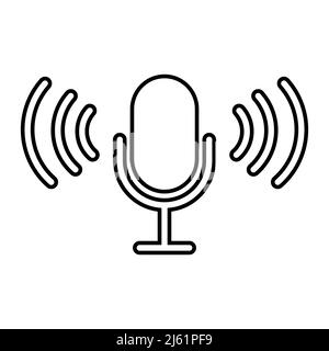 Microphone line icon. Symbol for website design, logo, app, UI. Vector illustration, EPS10 Stock Vector
