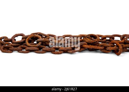 rusty chain isolated on white background Stock Photo