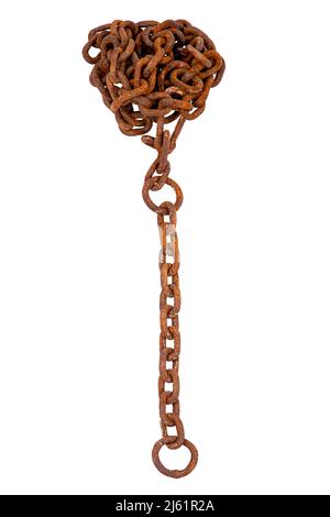 rusty chain isolated on white background Stock Photo
