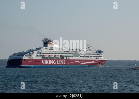 MS Viking XPRS is a fast cruiseferry owned by the Finland-based Viking Line and operated on their service between Helsinki, Finland and Tallinn, Eston Stock Photo