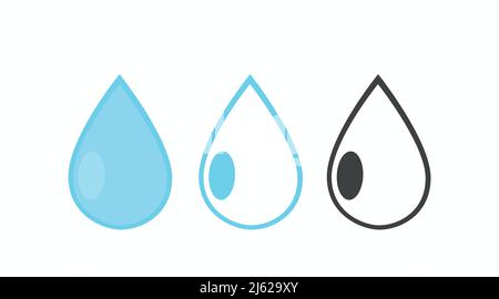 Drop Icon Set. Vector isolated editable flat illustration set of drops Stock Vector