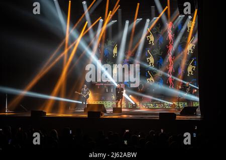 Bergamo, Italy. 26th Apr, 2022. Loredana Berte live at Creberg Teatro during Loredana Berte in Manifesto Tour 2022, Italian singer Music Concert in Bergamo, Italy, April 26 2022 Credit: Independent Photo Agency/Alamy Live News Stock Photo