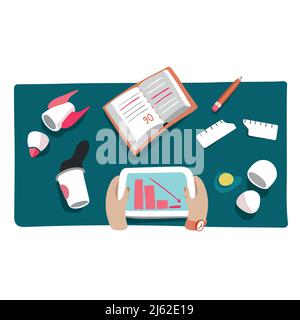 Business crisis or startup crash vector illustration of financial fail and market fall and loss bankruptcy. Flat concept of broken rocket, egg or stat Stock Vector