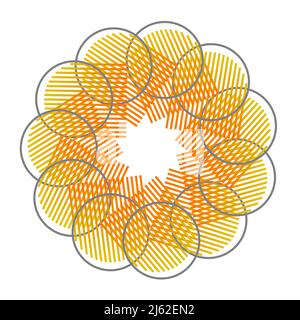 Modern abstract circle background. orange stripes in circle form. Round logo. Vector Design element. Stock Vector