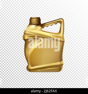 Engine oil, car lubricant or gasoline additive blank plastic bottle 3d realistic vector template isolated on white background. Automotive industry che Stock Vector