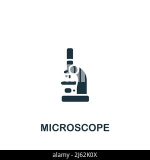 Microscope icon. Monochrome simple Bioengineering icon for templates, web design and infographics Stock Vector