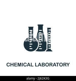 Chemical Laboratory icon. Monochrome simple Bioengineering icon for templates, web design and infographics Stock Vector