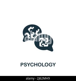 Psychology icon. Monochrome simple Brain Process icon for templates, web design and infographics Stock Vector