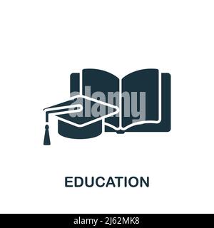 Education icon. Monochrome simple Brain Process icon for templates, web design and infographics Stock Vector