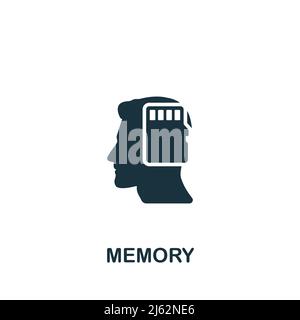 Momery icon. Monochrome simple Brain Process icon for templates, web design and infographics Stock Vector